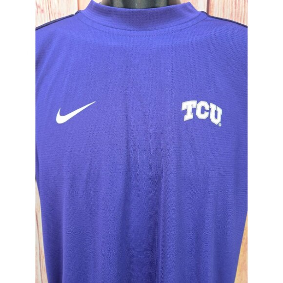 Nike Dri-Fit TCU MensBand Polo Small Purple Performance Short Sleeve - Picture 3 of 8